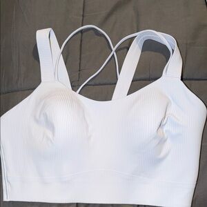 Lululemon Athletica White Ribbed Sports Bra